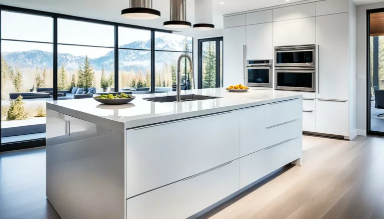 Quartz countertops in modern kitchen