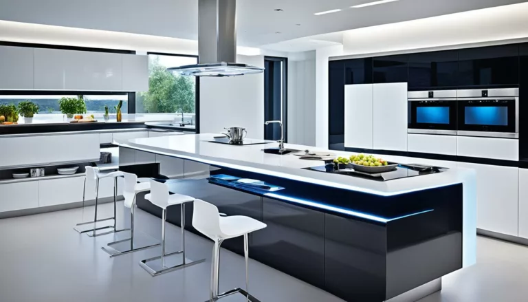 Smart kitchen features integrated into island countertop